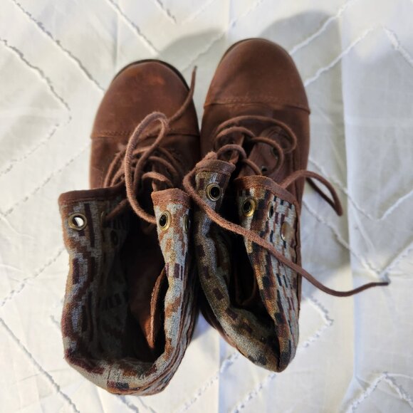 Natural Reflections Brown Fold Top Ankle Boots 6M - Picture 4 of 7